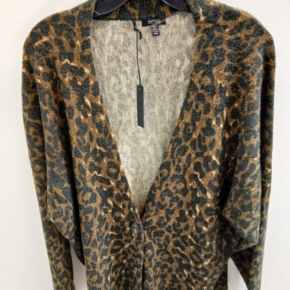 Buffalo David Bitton Leopard Cardigan - Picture 1 of 8